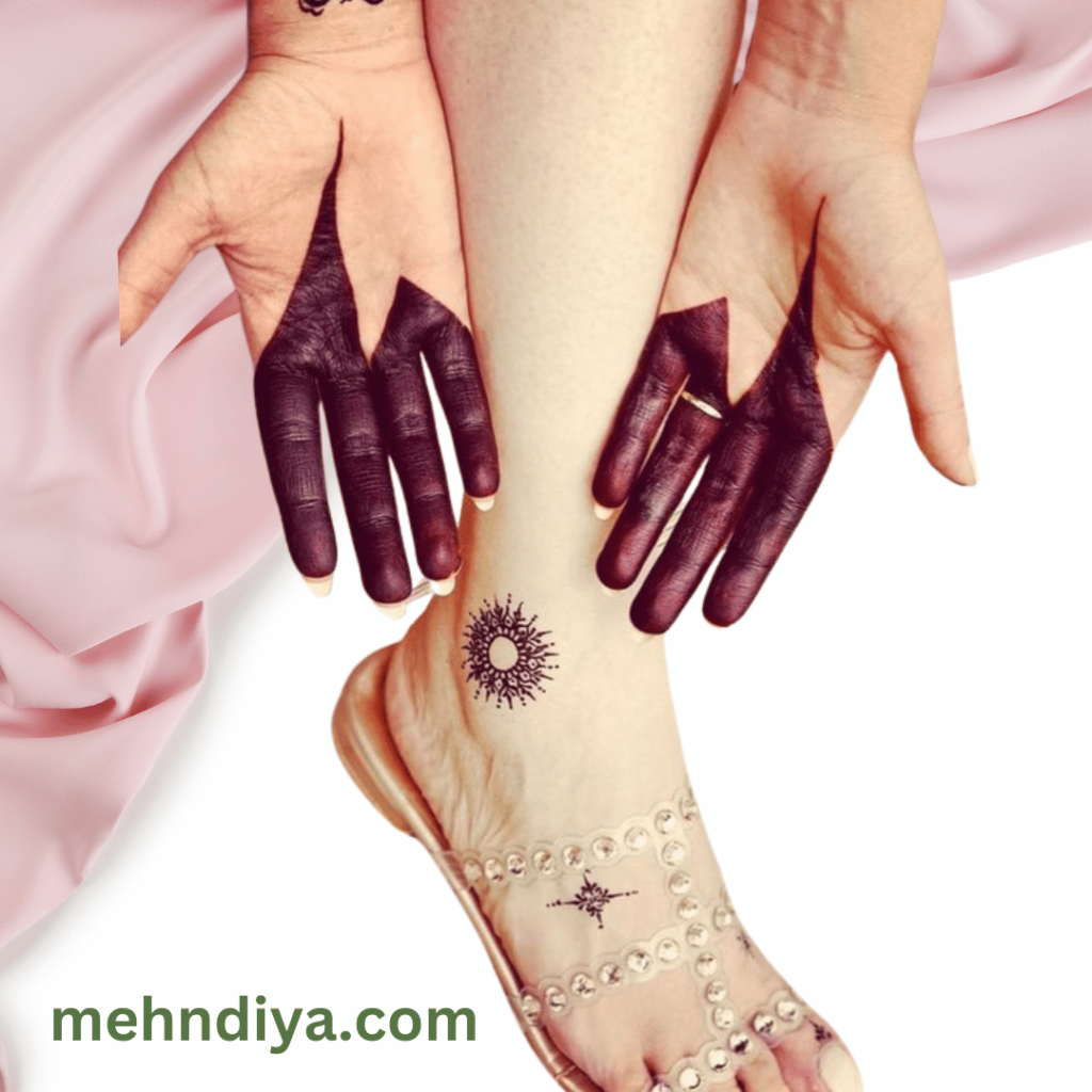 Moroccan mehndi design on feet and hands