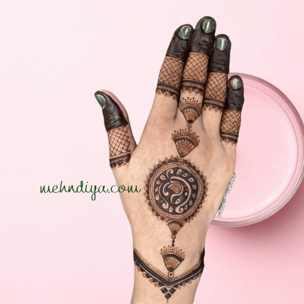 jhumka mehndi design stylish henna backhand