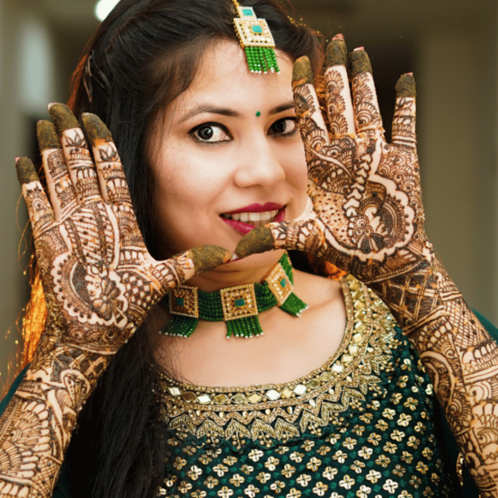 beautiful bride with henna