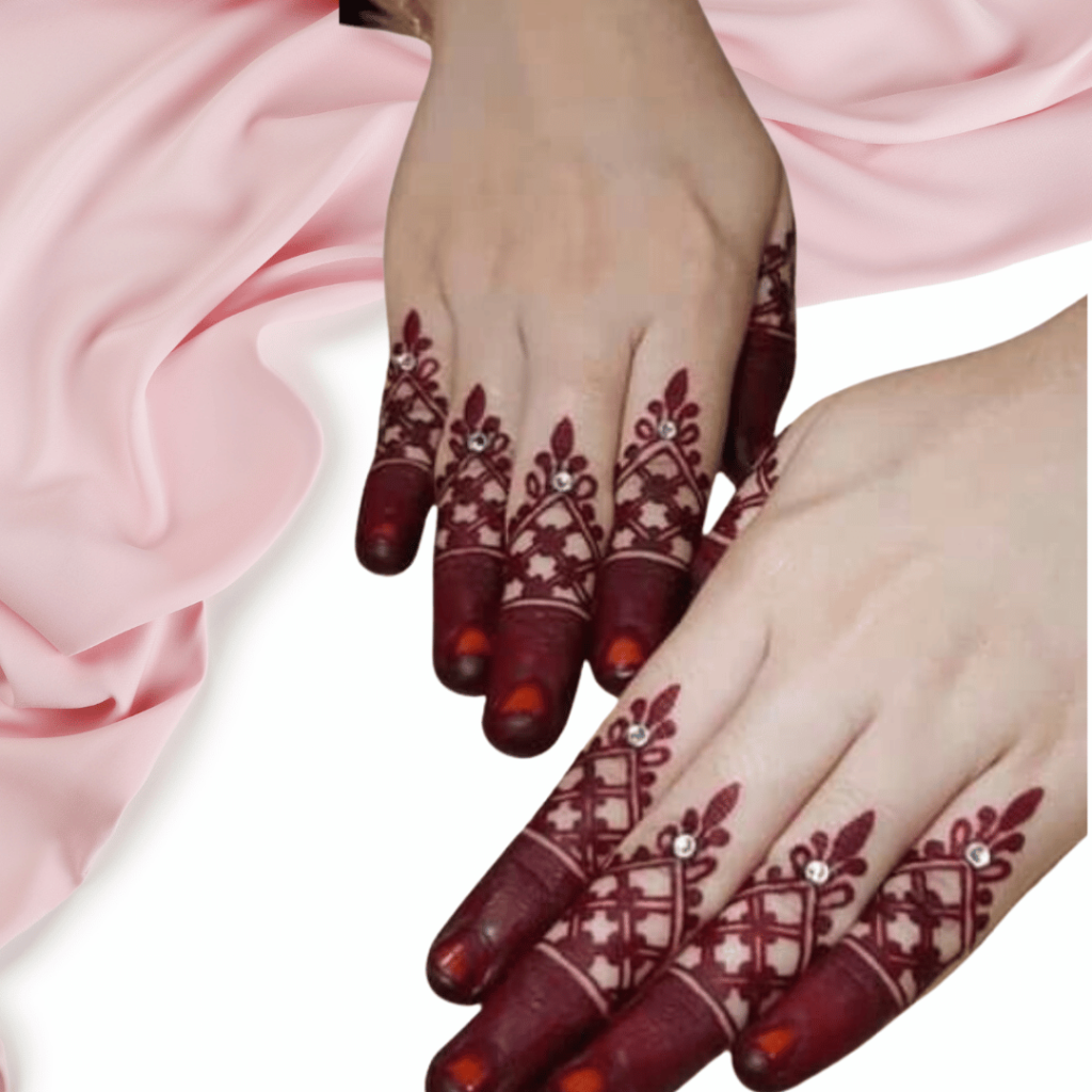 half hand henna beautiful pattern