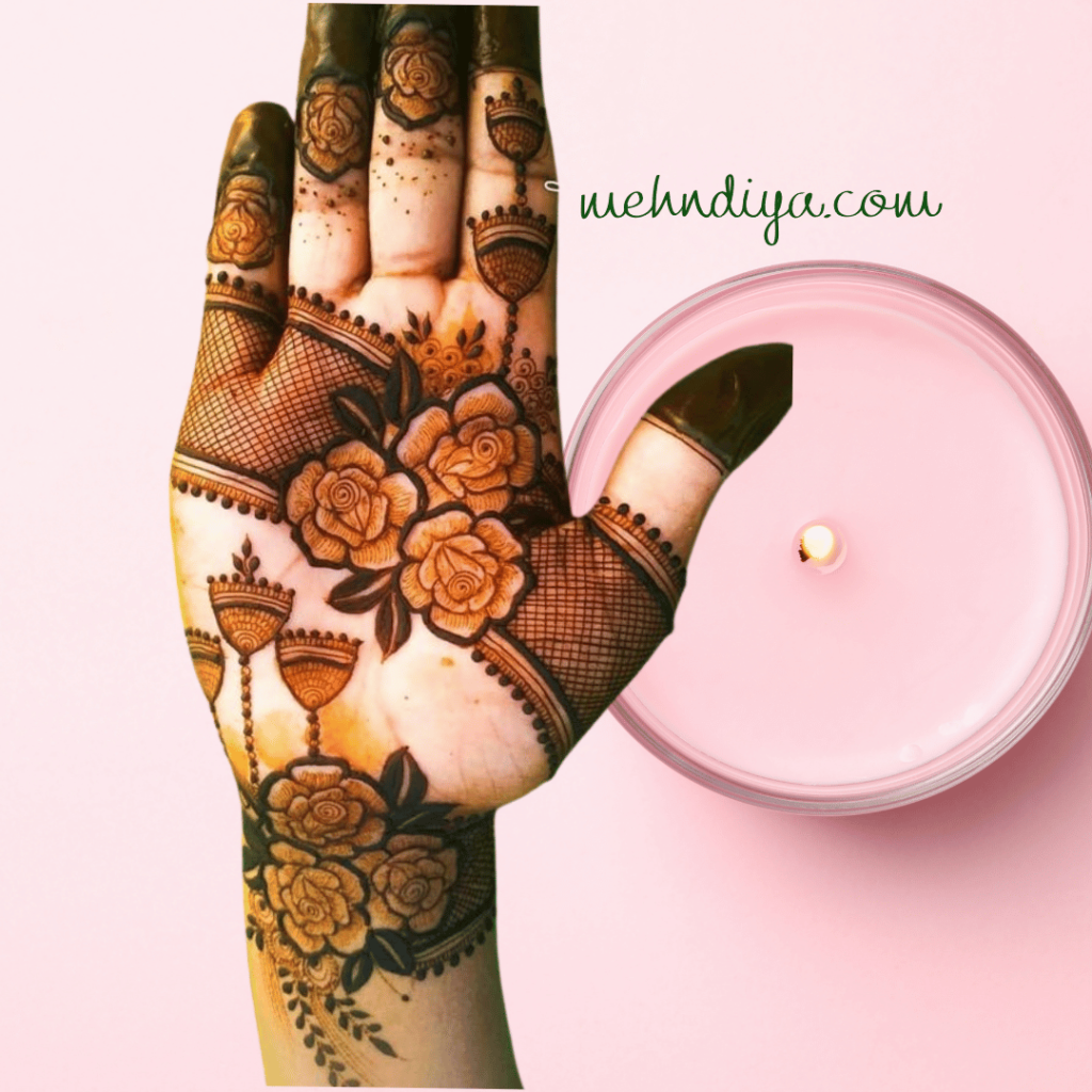 flowers full hand henna