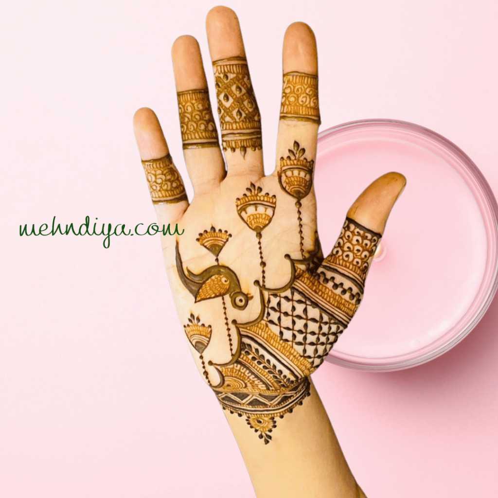 jhumka modern mehndi design