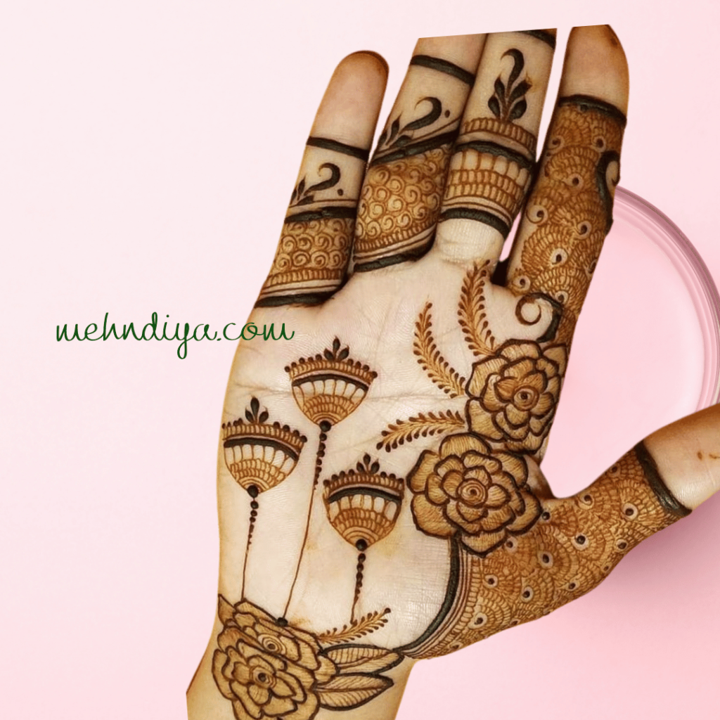 Jhumka design indian traditional bride hand