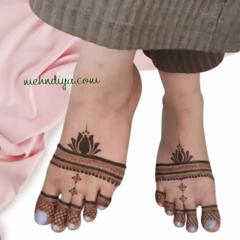 modern feet mehndi pattern