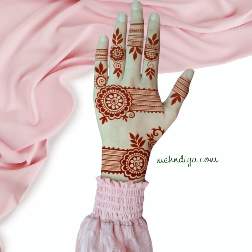 modern henna design backhand