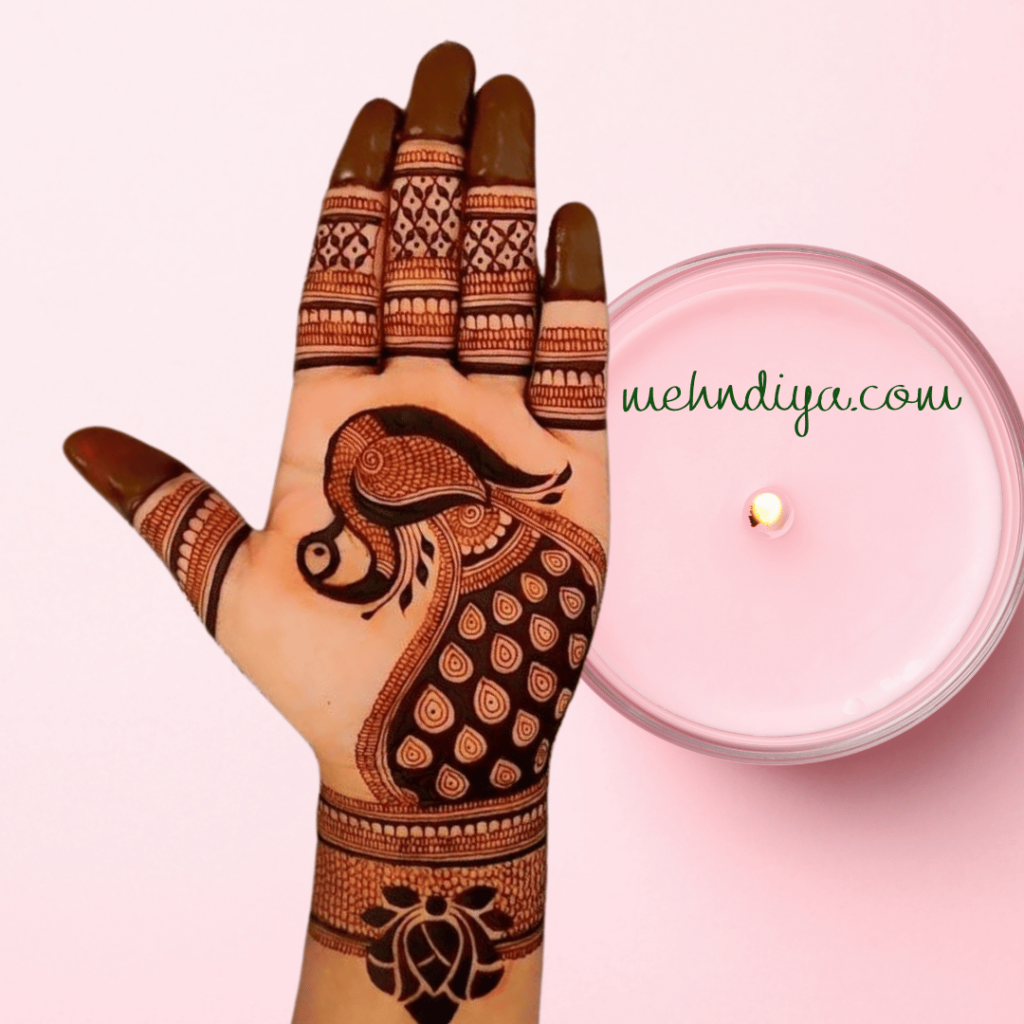 peacock beautiful feather design henna pattern