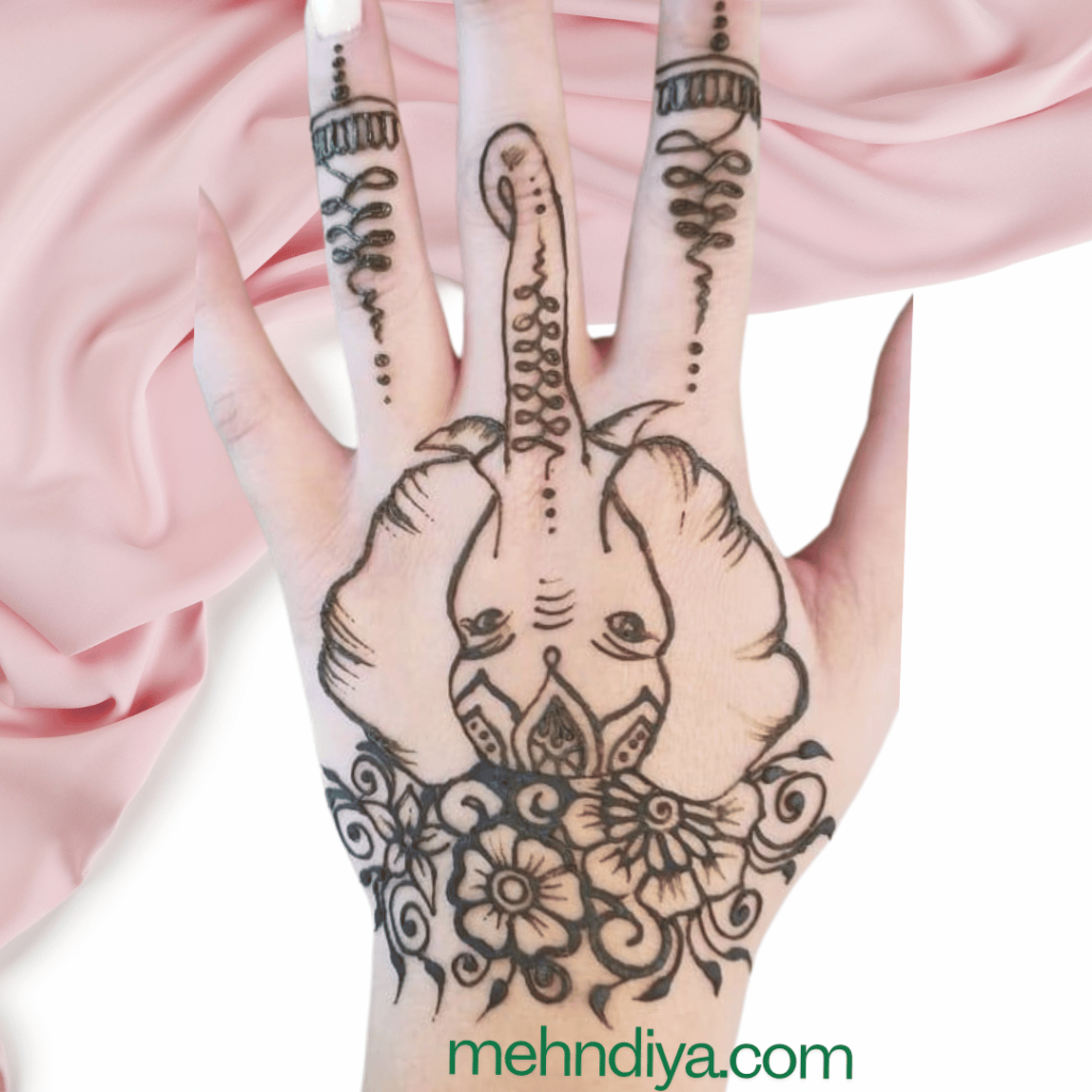 simple elephant mehndi indian tradition