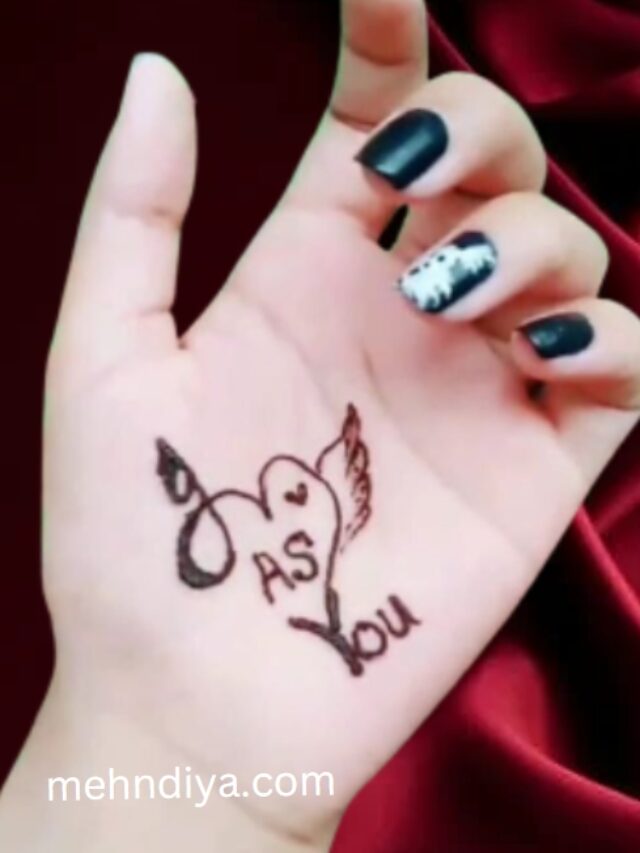 I Love you mehndi design