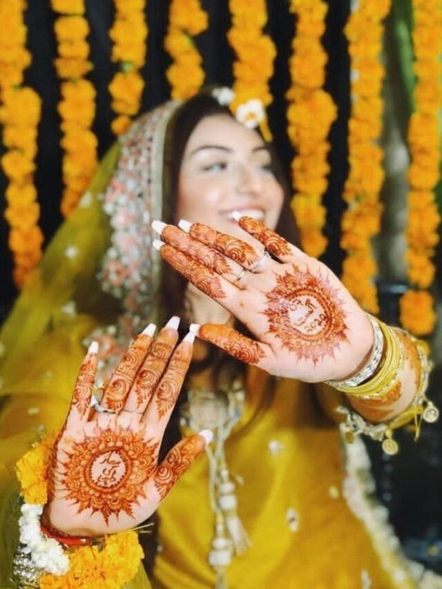simple mehndi design for bride