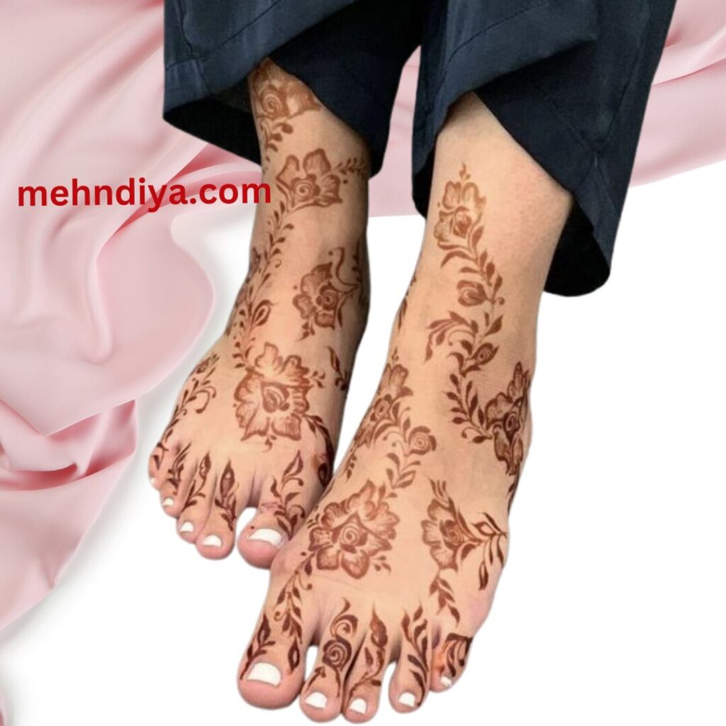 cute simple easy foot mehndi design