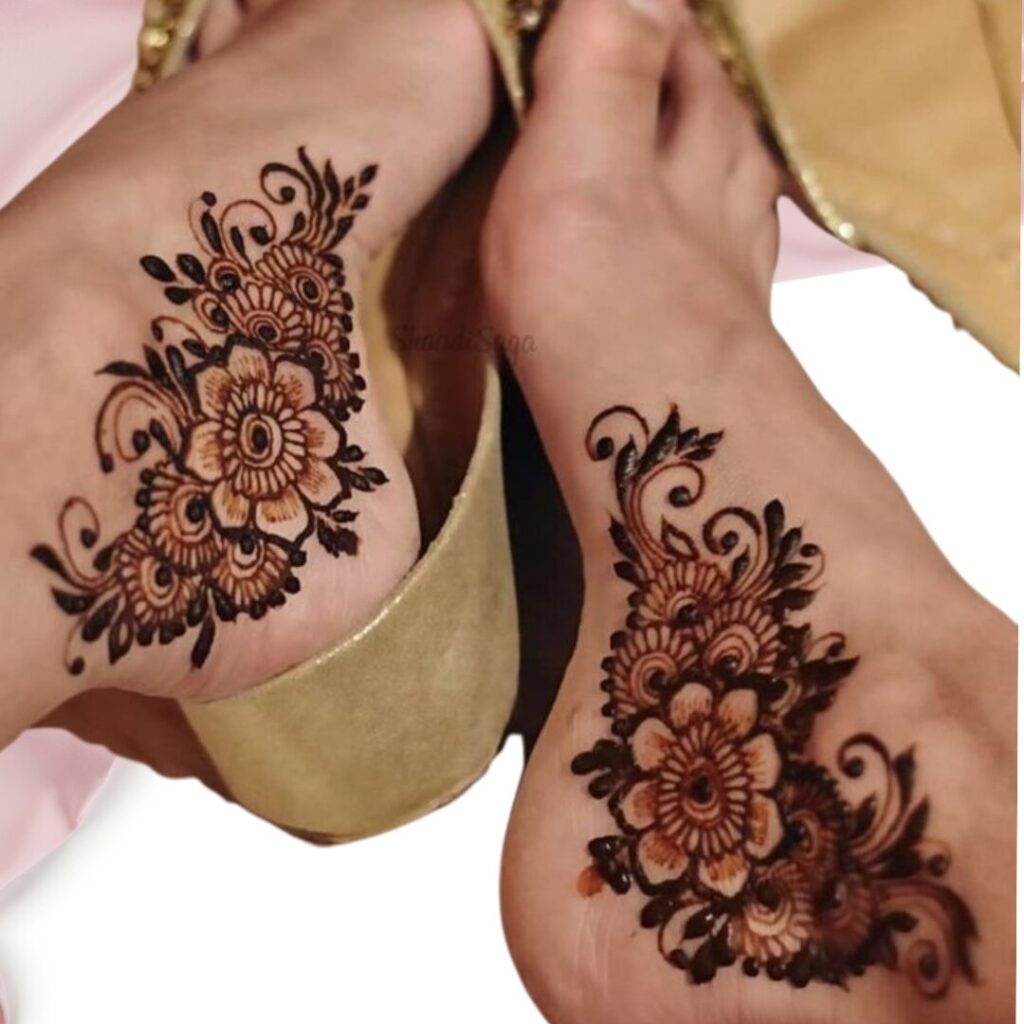 easy modern foot mehndi designs