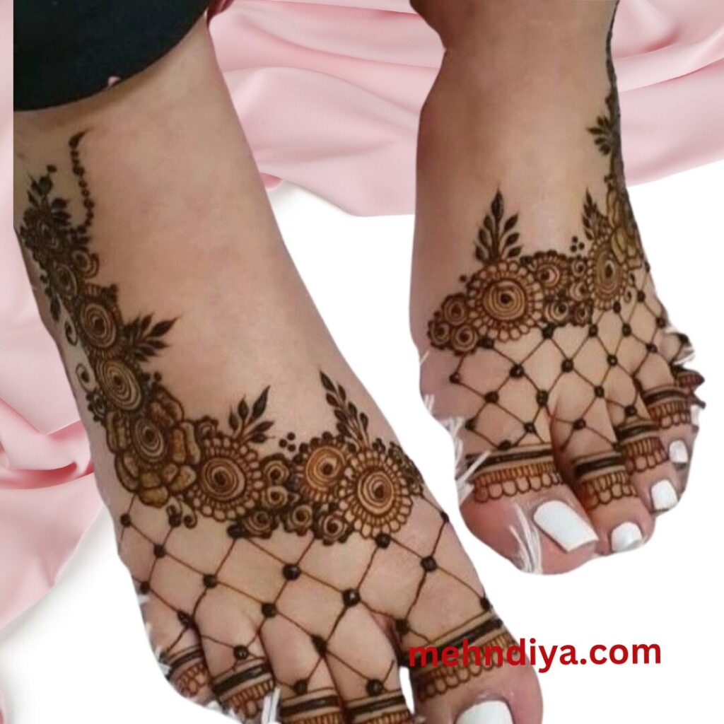 foot mehndi design simple
