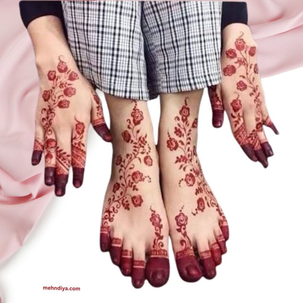 modern and stylish foot mehndi designs