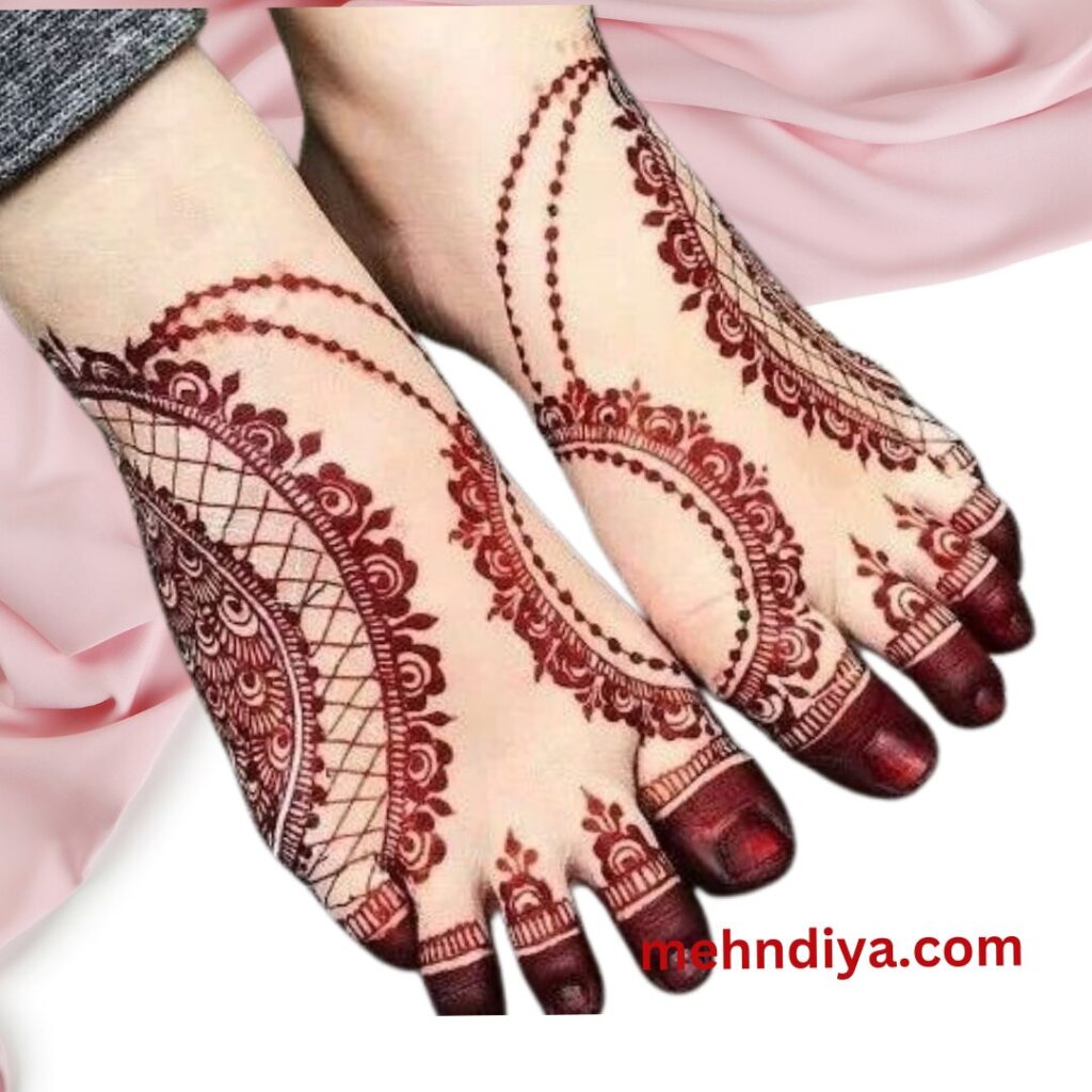 simple feet mehndi design bridal
