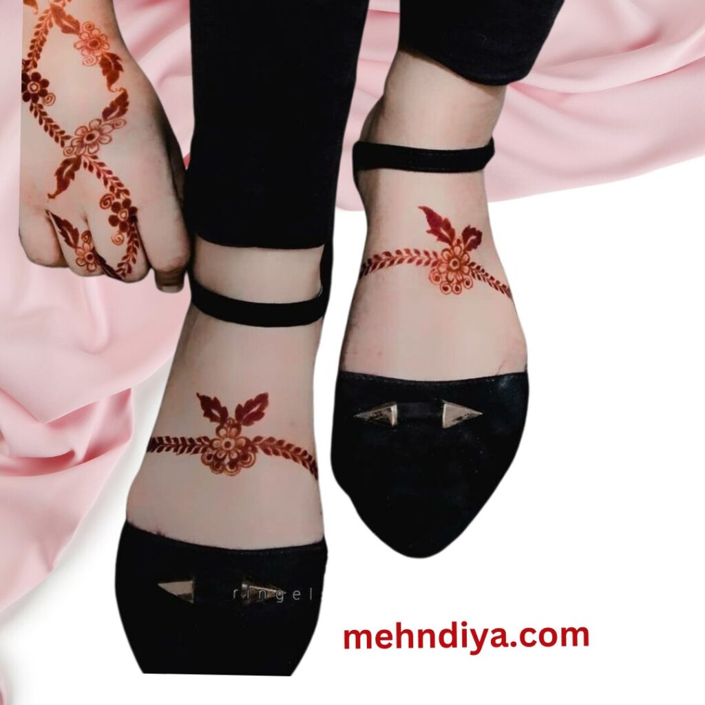 simple feet mehndi design