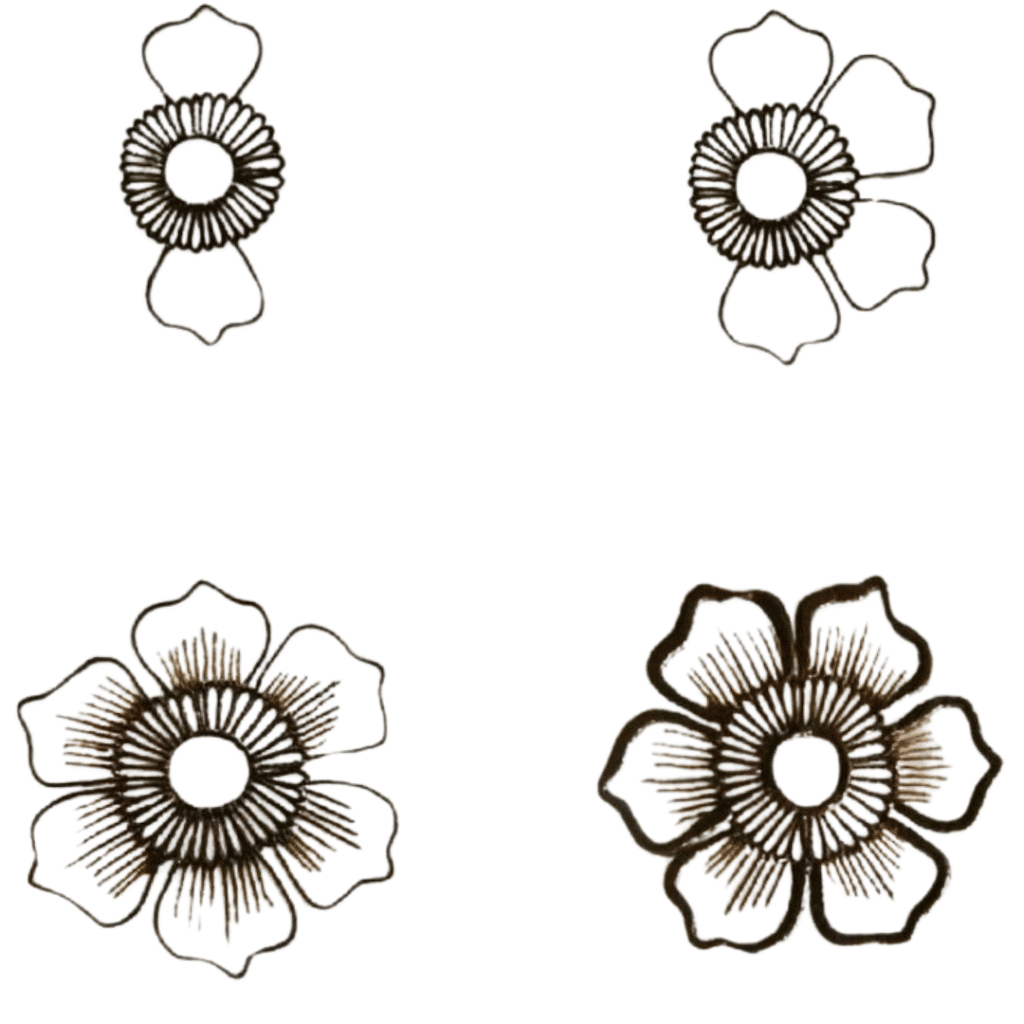 step by step kids mehndi design flowers for hands