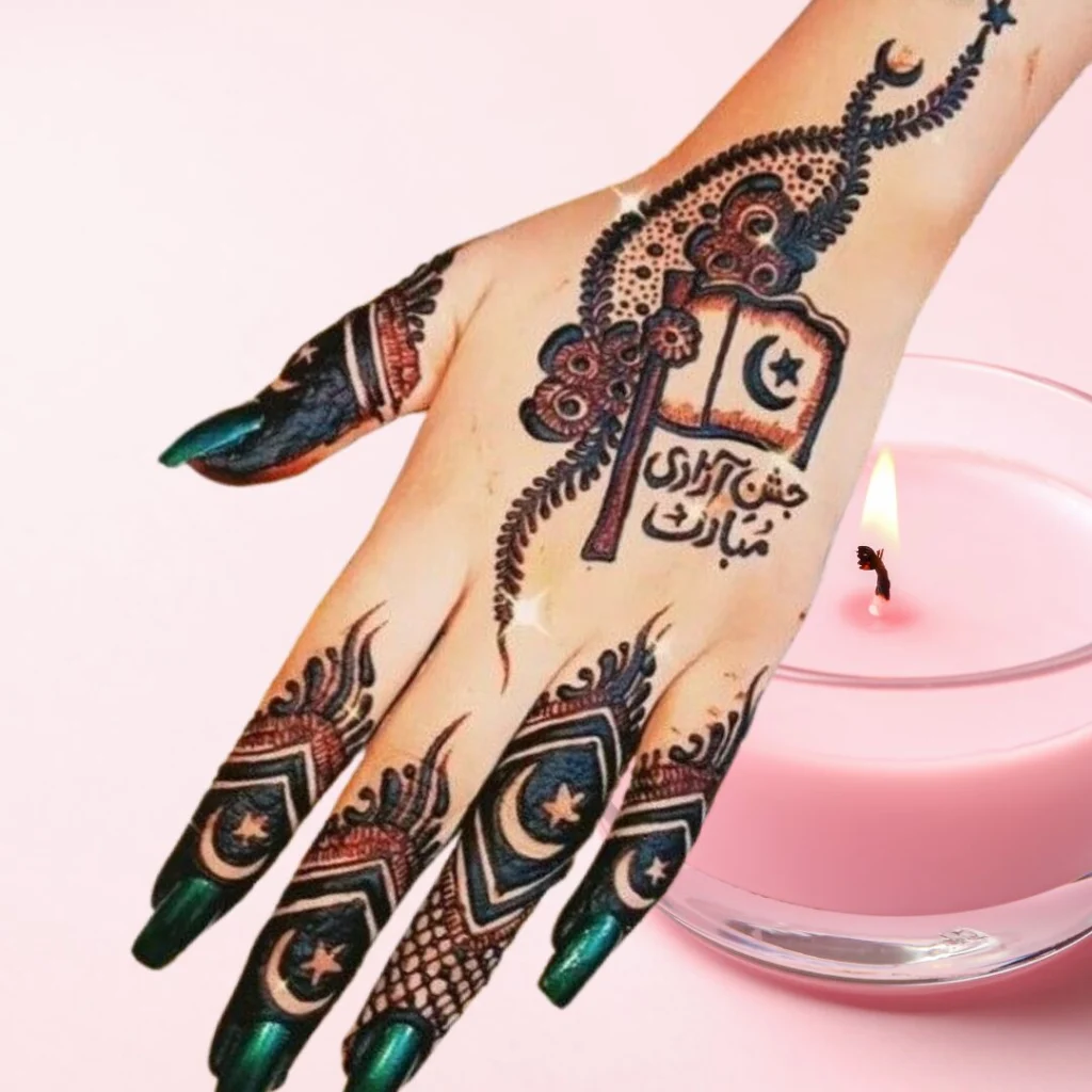 14 august trending simple mehndi designs 2025 6 flag 14 augaust mehndid esign with pakistani flag