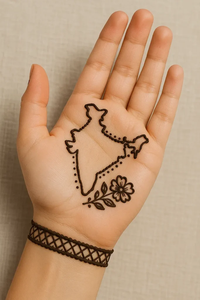 15 August Indian Independce day collection 2025 -jai hind, flag & map designs (15 अगस्त भारतीय स्वतंत्रता दिवस कलेक्शन 2025 – जय हिंद, ध्वज और मानचित्र डिज़ाइन) 5 indian-map-mehndi-design-simple.webp