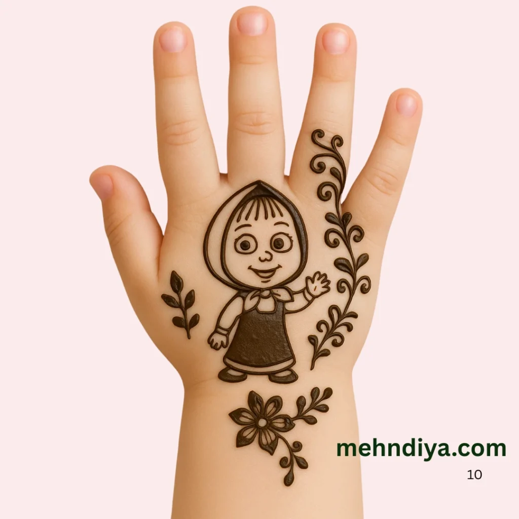 Rare collection of kids Mehndi (Henna tattoo) , cartoons,flowers,stars,leafy cute designs 7 mashsamehndidesignsforkidssimple