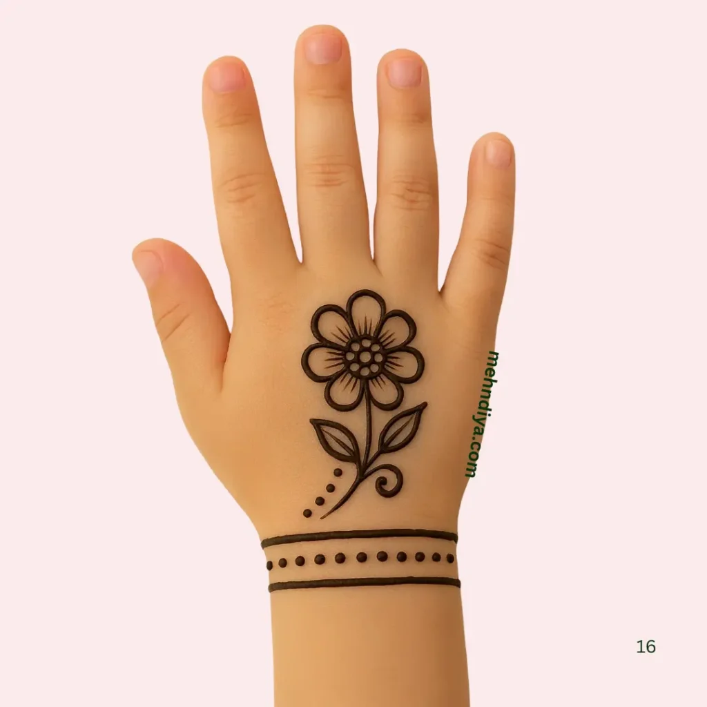 Rare collection of kids Mehndi (Henna tattoo) , cartoons,flowers,stars,leafy cute designs 6 kids cute flower mehndi designs for kids