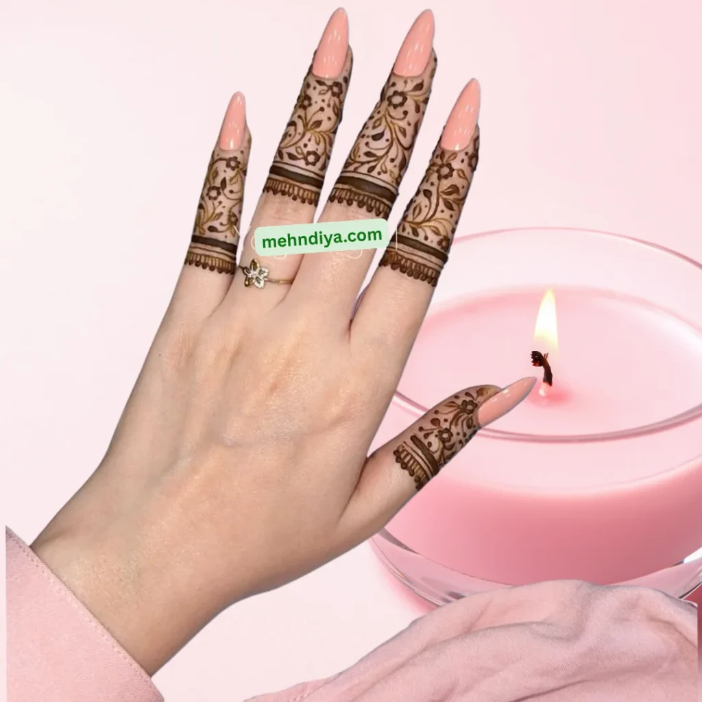 This image features aesthetic henna designs with delicate patterns, fine lines, and artistic detailing. The balanced motifs create a modern and elegant look, ideal for casual wear or light festive occasions.