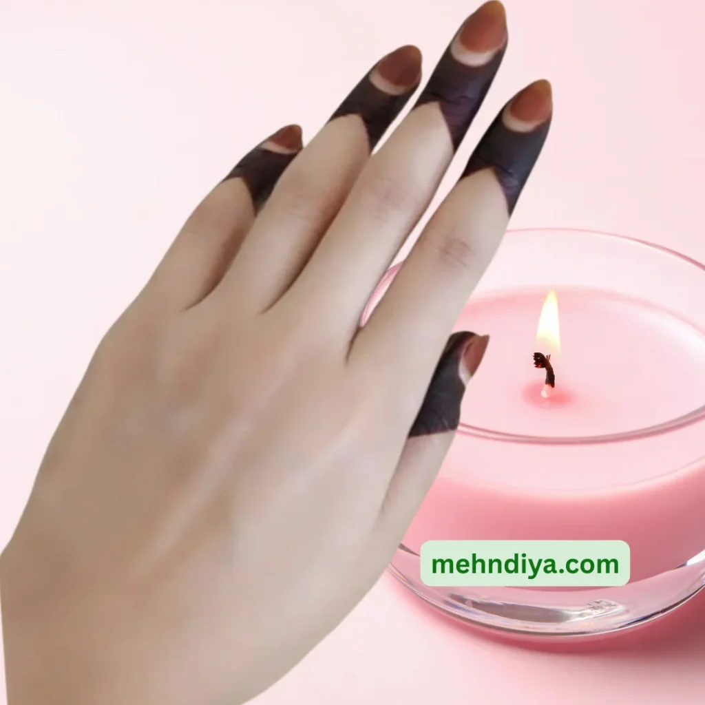 This image showcases finger aesthetic mehndi designs with fine lines, small floral motifs, and minimal detailing. The patterns elegantly enhance each finger, creating a neat, modern, and stylish look.